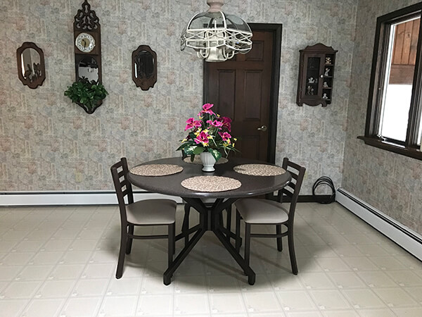 Malibu Dining Table Base in Dining Room with Chairs