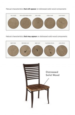 Amisco's Dexter Dining Chair with Distressed Solid Wood Seat