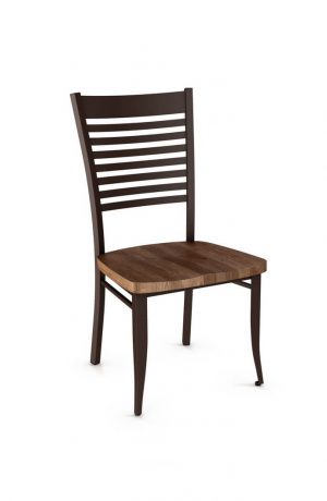 Amisco's Edwin Dining Chair with Distressed Wood Seat and Ladder Back