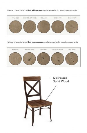 Amisco Kyle Dining Chair with Distressed Solid Wood Back and Seat