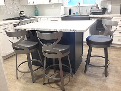 Amisco's Lincol Swivel Bar Stools in Customer's Modern Kitchen