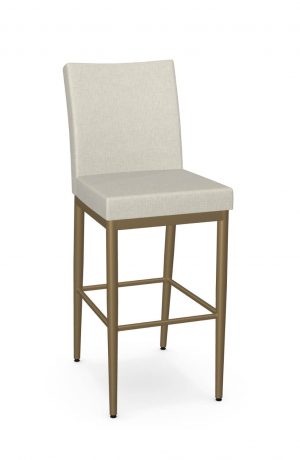 Amisco's Melrose Modern Gold Stationary Bar Stool with Back