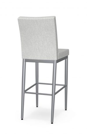 Amisco's Melrose Modern Gray Upholstered Bar Stool with Back - Back View