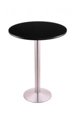 214-16 Stainless Steel 30" Round Black Table