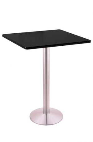 214-16 Stainless Steel 30" Square Black Table