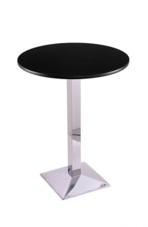 Holland's 217 Chrome 30" Round Table in Black