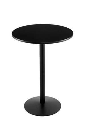 Holland's #214-16 Table with Black Base and Black Round Top