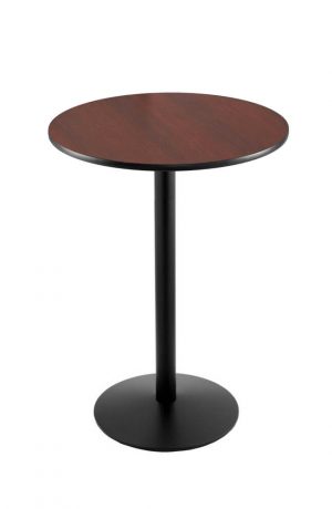 Holland's #214-16 Table with Black Base and Mahogany Round Top