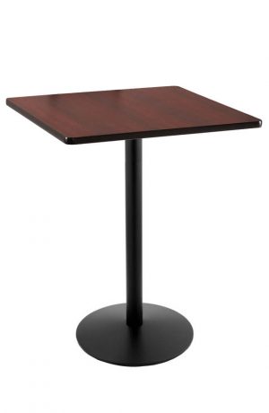 Holland's #214-16 Table with Black Base and Mahogany Square Top