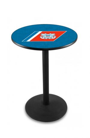 L214 Black Wrinkle US Coast Guard Logo Pub Table