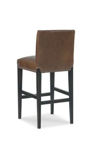 Fairfield's Roxanne Wooden Bar Stool with Upholstered Back and Seat and Nailhead Trim - Back View