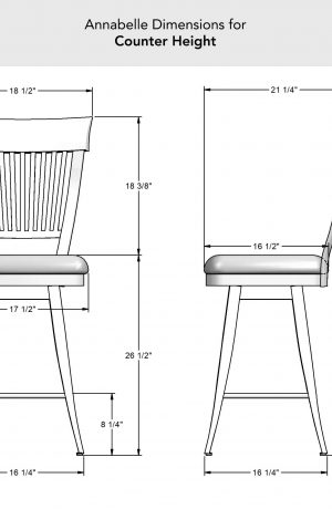 Amisco's Annabelle Counter Height Dimensions