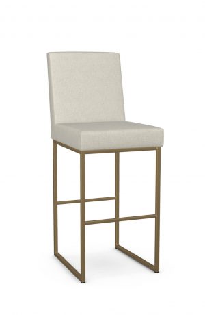 Amisco's Darlene Upholstered Modern Gold Stationary Bar Stool with Back