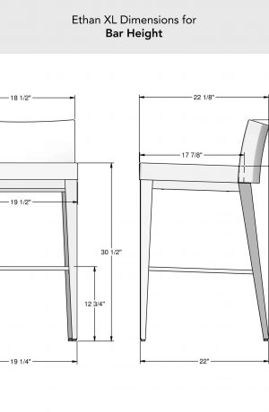 Amisco's Ethan XL Dimensions for Bar Height