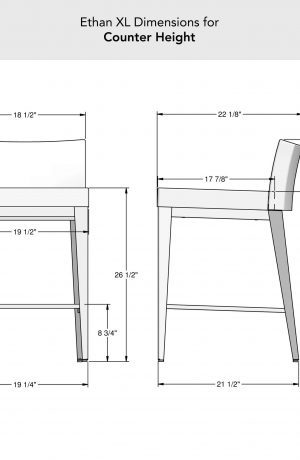 Amisco's Ethan XL Dimensions for Counter Height
