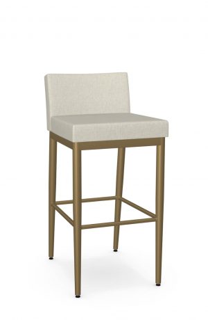 Amisco's Hanson Gold Modern Bar Stool with Low Back Upholstered