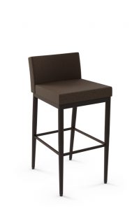 Amisco's Hanson Upholstered Modern Stationary Barstool with Low Back and Four Legs