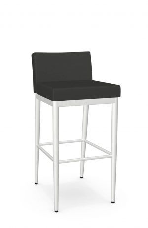 Amisco's Hanson White and Black Bar Stool with Low Back