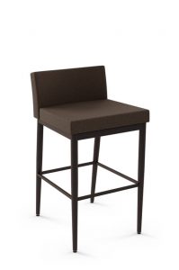 Amisco's Hanson XL Upholstered Modern Stationary Barstool with Low Back and Four Legs