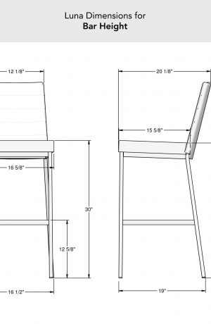 Amisco's Luna Bar Height Dimensions
