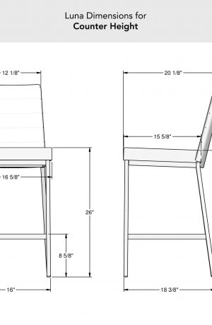 Amisco's Luna Counter Height Dimensions