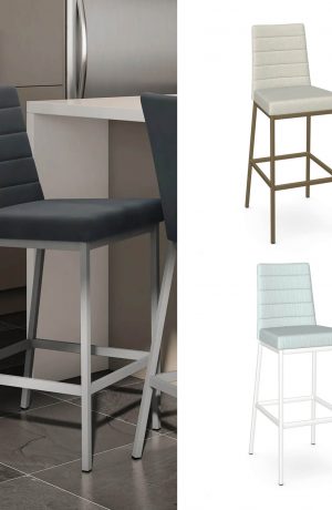 Amisco's Luna Modern Custom Made Bar Stool with Channel Quilted Back