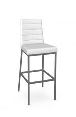 Amisco's Luna Modern Gray and White Barstool with Back
