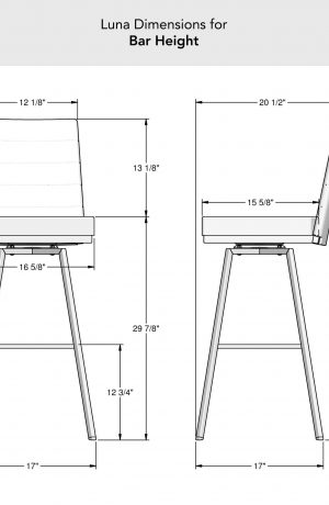 Amisco's Luna Swivel Bar Height Dimensions