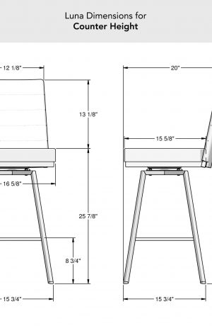 Amisco's Luna Swivel Counter Height Dimensions