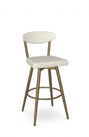 Amisco's Wilbur Gold Swivel Bar Stool with Bean-Shaped Back