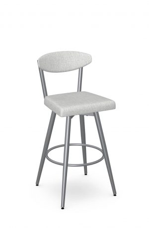 Amisco's Wilbur Modern Upholstered Swivel Bar Stool in Gray