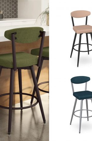 Amisco's Wilbur Scandinavian Modern Swivel Stool - Custom Made Colors