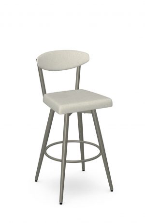 Amisco's Wilbur Transitional Swivel Bar Stool in Taupe Gray