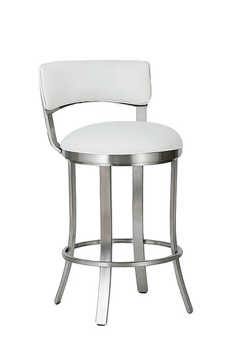 Bali Low Back Swivel Stool In Stainless, 30 Inch Metal Bar Stools With Back