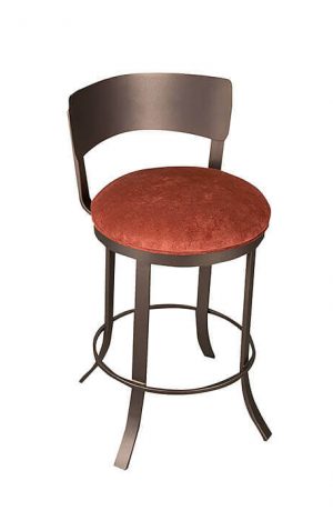 Wesley Allen's Baltimore Backless Swivel Bar Stool with Metal Back and Round Seat Cushion