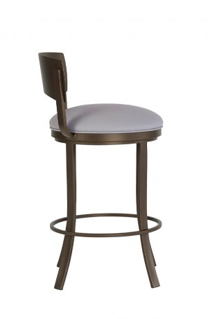 Wesley Allen's Baltimore Bronze Swivel Bar Stool with Low Back - Side View