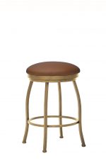 Wesley Allen's Berkeley Gold Backless Swivel Bar Stool with Round Seat