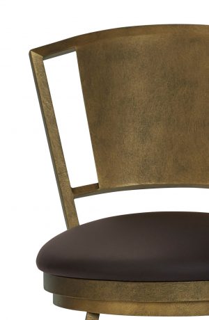 Wesley Allen's Berkeley Brass Swivel Bar Stool with Back - Front Close-Up