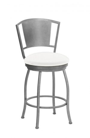 Wesley Allen's Berkeley Silver Gray Swivel Bar Stool with Curved Back