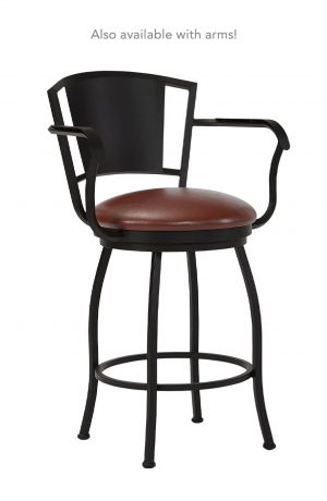 Wesley Allen's Berkeley Swivel Bar Stool with Arms in Black