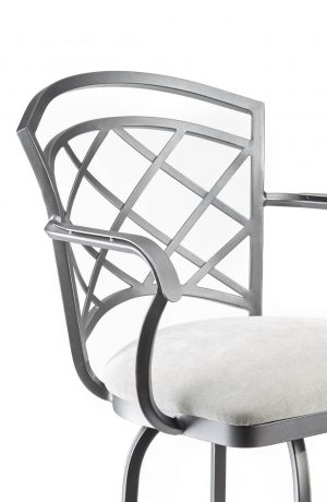 Metal Finish: Flint Rock Grey • Seat Cushion: Sonoma Seagray, fabric • With Arms