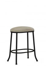 Wesley Allen's Canton Oval Backless Stool in Black