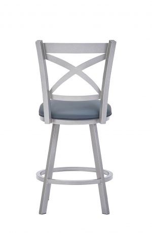 Wesley Allen's Edmonton Swivel Counter Stool in Silver Metal Finish - Back View