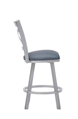 Wesley Allen's Edmonton Swivel Counter Stool in Silver Metal Finish - Side View