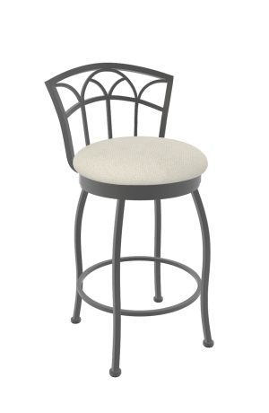 Wesley Allen's Fresno Silver Swivel Bar Stool with Low Back