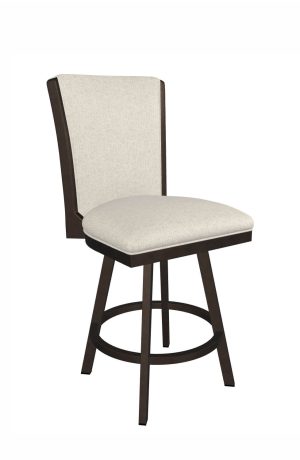 Wesley Allen's Humphrey Espresso Swivel Bar Stool with Back