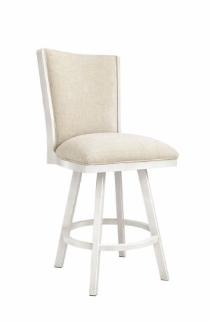 Wesley Allen's Humphrey White Swivel Bar Stool with Back