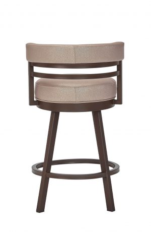 Wesley Allen's Miramar Swivel Bar Stool with Low Back in Brown - Back View