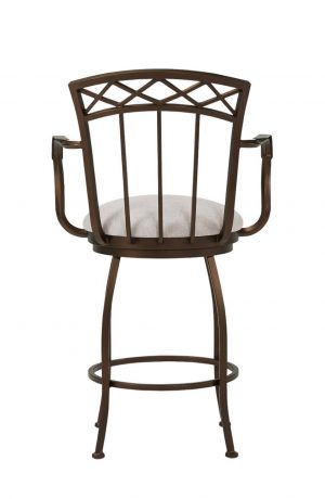 Wesley Allen's Pittsburg Bronze Swivel Bar Stool with Arms - Back View