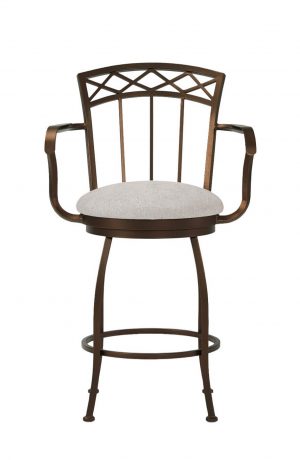 Wesley Allen's Pittsburg Bronze Swivel Bar Stool with Arms - Front View